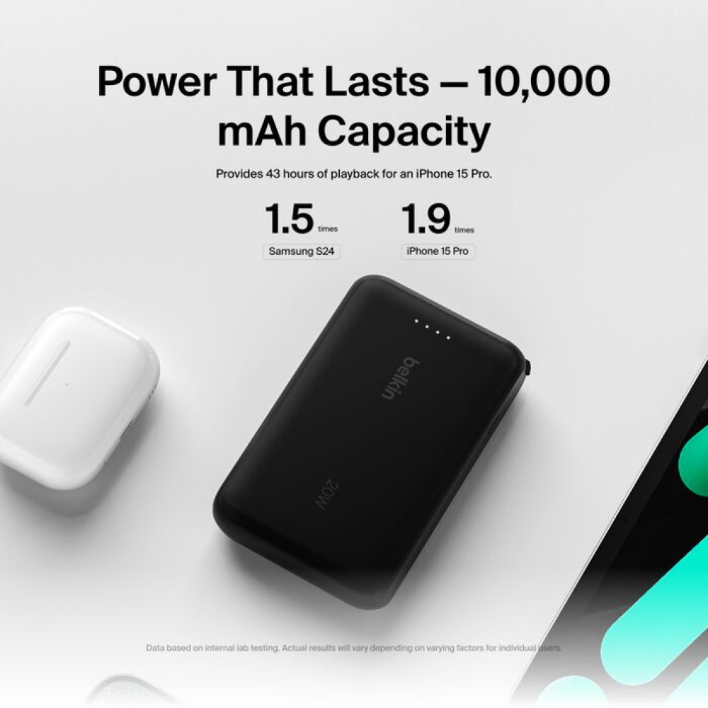 Power Bank 10K with Integrated Cable BPB021(BLACK)